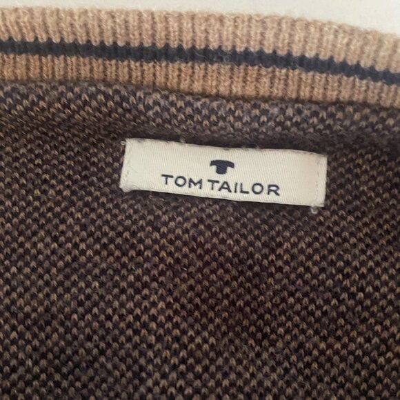 Tom Tailor Crew Neck Cotton Pullover Sweater in Camel Brown, Medium, ‎ 012819 - Picture 3 of 8